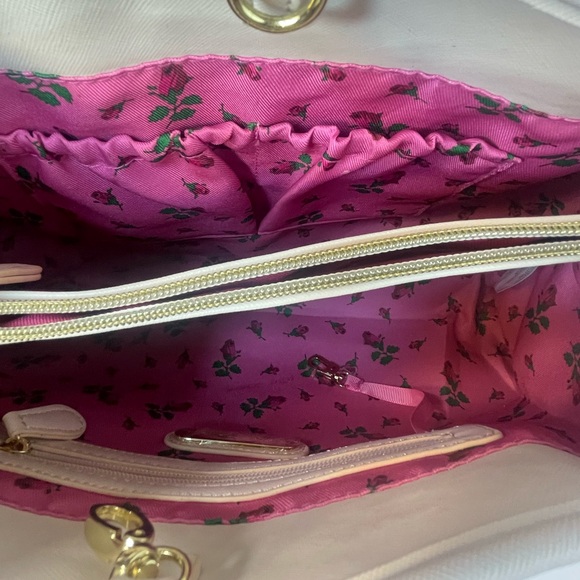 Betsey Johnson Cream Satchel with Gold Heart Accents - Picture 12 of 16